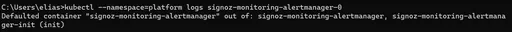 Image 2 for Hey!
I'm currently trying Signoz for my k8s cluster.

I have the problem that the alertmanager is in pending mode.

What do I need to do to fix this?