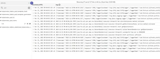 Image 1 for I just removed the output section which is containing the "es" and recreated the pod...For now it is ok..

But in Openobserve UI, unable to see the pod names..
kubernetes_pod_name field is showing null..