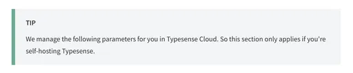 Image 1 for We want to log slow requests and found this server parameter <code>--log-slow-requests-time-ms</code>  but noticed its managed separately in typesense cloud - how can we toggle this parameter for a cloud cluster?