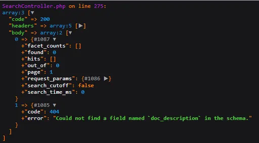 Image 1 for Hey guys I am trying to flatten a nested field in my index. The data structure is as below :<br><br><pre><code>{
 ...
'versions' : [{ 'doc_description': string]
}</code></pre><br>I have tried doing this :<br><br><pre><code>{
                'name': 'versions.doc_description',
                'type': 'string[]',
                'facet': True
            },</code></pre><br>but keeps getting the error shown in the screenshot (not found).<br><br>Does anyone have an idea how I should go about this ?