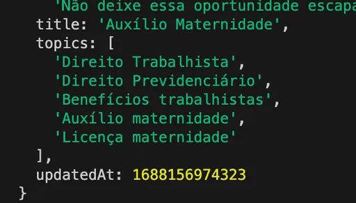 Image 1 for But you can see the <code>topics</code> is the same as how it was before I manually changed it to test.