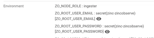 Image 2 for Hi, I installed zincobserve via helm chart to my cluster and all components claim that <code>ZO_ROOT_USER_EMAIL</code> and <code>ZO_ROOT_USER_PASSWORD</code> are not set - both values are configured in the generated secret and the secret is mounted as env source  to the pod. Any hint what could be wrong?